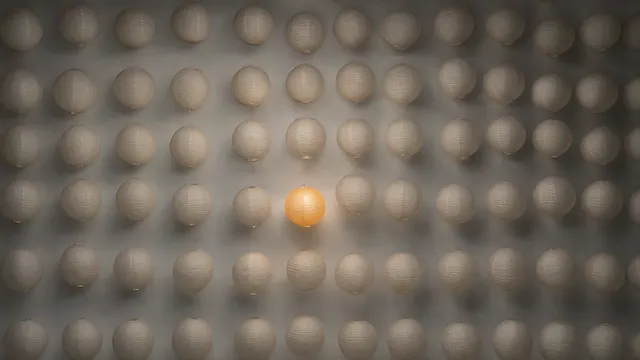Illustration: A wall of small switched-off paper lanterns, with one tiny dot-shaped lamp glowing steadily — a metaphor for always-on AI agents.