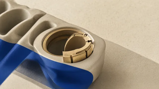 Illustration: a row of identical ceramic slots, one holding a precision brass gauge whose notches fit exactly — a metaphor for decision models returning typed values instead of free-form text.