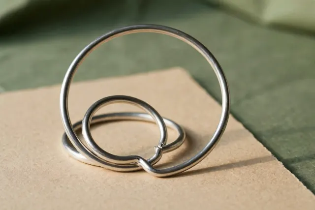 Illustration: Two concentric aluminum wire loops on paper, the inner one slightly warped and bent — a visual metaphor for recursive self-improvement amplifying its own flaws.